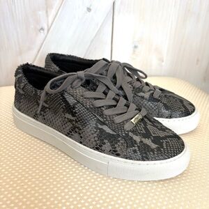 J/Slides Lacee Leather Snake Lace Up Sneakers